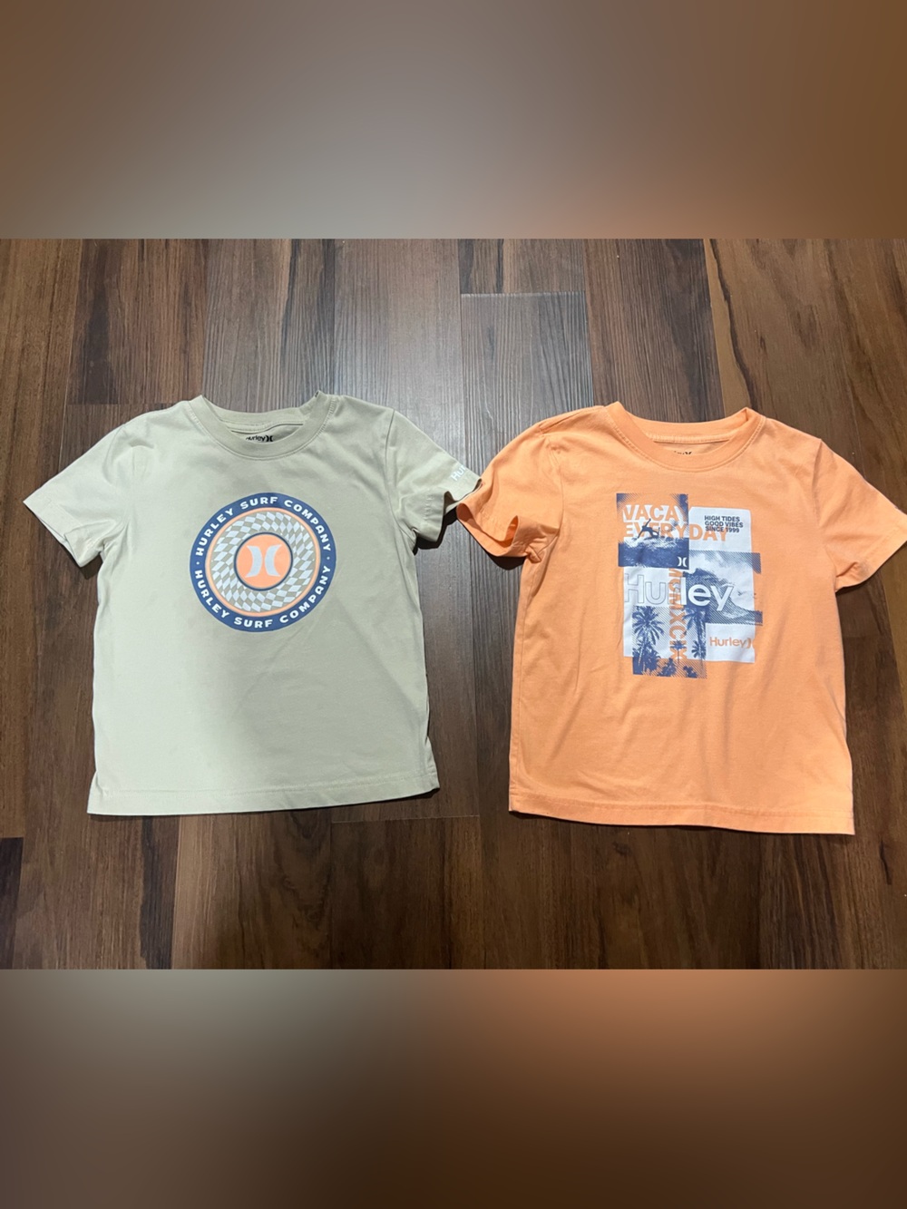 Hurley Kids Short Sleeve Tees - Beige & Peach Graphic Pack